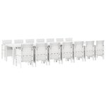 vidaXL Ensemble de salle à manger pour jardin 15 Pièces Blanc Rattan Polt