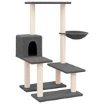 vidaXL Arbre à chat avec griffoirs en sisal Gris foncé 94 5 cm
