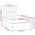 vidaXL Sommier à lattes de lit avec matelas LED Gris clair 120x200 cm