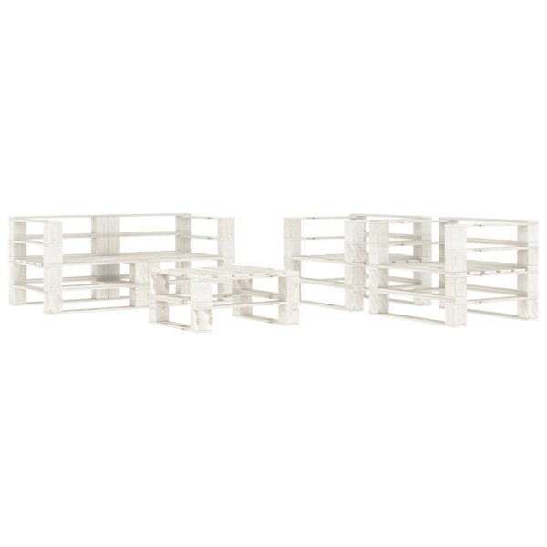 vidaXL Salon de jardin palette 5 Pièces Bois Blanc