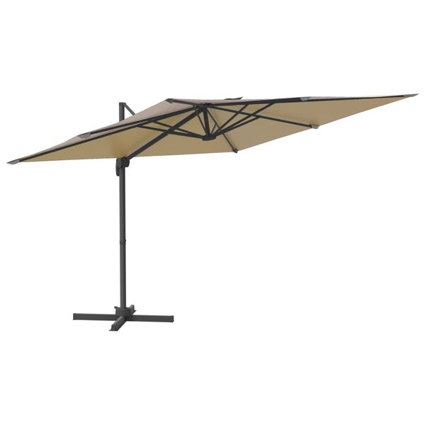 vidaXL Parasol cantilever à LED Taupe 400x300 cm