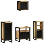 vidaXL Ensemble de mobilier de salle de bain avec étagère avec stockage avec porte 4 Pièces