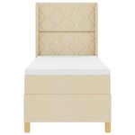 vidaXL Lit à ressorts avec matelas Crème 140 x 200 cm tissu