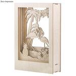 Cadre en bois flamant rose en 3d 30 cm