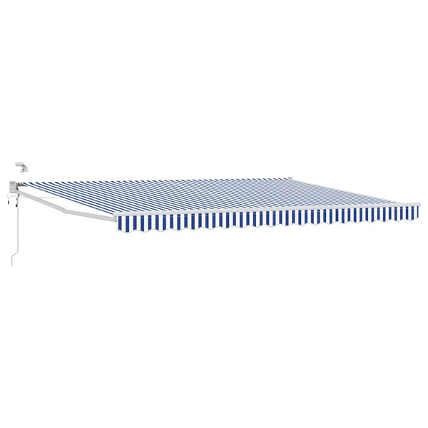 vidaXL Auvent rétractable électrique Bleu et Blanc 5 x 3 m