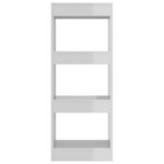 vidaXL Bibliothèque/séparateur de pièce blanc brillant bois ingénierie