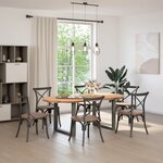 vidaXL Table à manger marron clair bois de chêne massif ovale