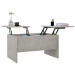 vidaXL Table basse gris béton 80x50x42 5 cm bois d'ingénierie