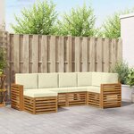 vidaXL Ensemble de canapé d'angle avec coussin 6 Pièces Naturel et Crème