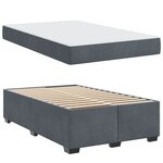 vidaXL Cadre de lit avec matelas Gris foncé 120 x 190 cm tissu