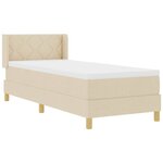 vidaXL Lit à ressorts avec matelas Crème 200 x 80 cm Polyester