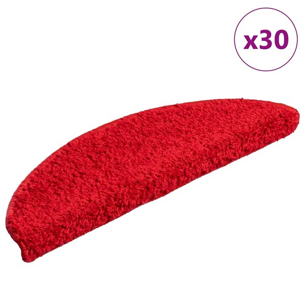 vidaXL Tapis d'escalier 30 Pièces rouge 56x17x3 cm