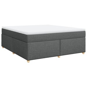 vidaXL Sommier à lattes de lit avec matelas Gris foncé 180x200cm Tissu