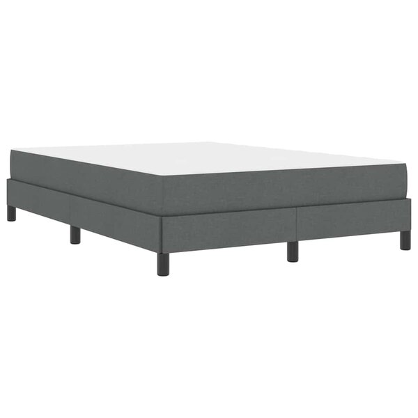 vidaXL Lit à ressorts avec matelas Gris foncé 160 x 200 cm tissu
