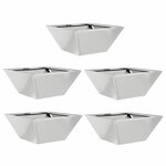 vidaXL Pot de jardin en forme de bol 5 Pièces Argent 35 x 35 x 15 cm