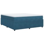 vidaXL Sommier à lattes de lit et matelas Bleu foncé 180x200cm Velours