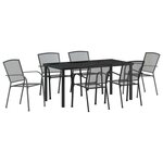 vidaXL Ensemble de salle à manger pour jardin 7 Pièces Anthracite Acier