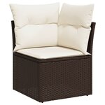 vidaXL Salon de jardin 8 Pièces avec coussins marron résine tressée