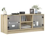 vidaXL Meuble TV avec portes en verre chêne sonoma 102x37x42 cm