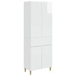 vidaXL Ensemble de Meubles 2 Pièces Blanc brillant 66 x 34 5 x 90 cm