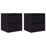 vidaXL Tables de chevet murales 2 Pièces chêne noir 38x34x40 cm