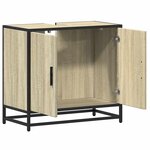 vidaXL Meuble de salle de bain avec lavabo Chêne Sonoma 65 x 33 x 60 cm Bois d'ingénierie