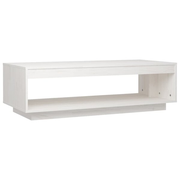 vidaXL Table basse blanc 110x50x33 5 cm bois de pin massif