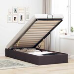 vidaXL Cadre de lit ottoman sans matelas marron foncé 80x200 cm tissu