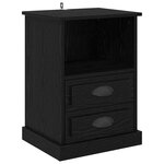 vidaXL Cabinet de chevet avec tiroir 2 Pièces Chêne noir 43 x 36 x 60 cm