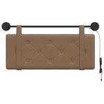 vidaXL Tête de lit suspendue Avec lumière LED Cappuccino Simili cuir