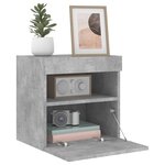 vidaXL Meubles TV muraux et lumières LED 2Pièces gris béton 40x30x40 cm