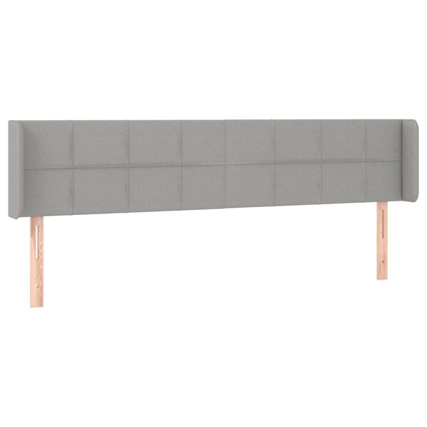 vidaXL Tête de lit avec oreilles Gris clair 163x16x78/88 cm Tissu