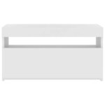 vidaXL Meuble TV avec lumières LED Blanc brillant 75x35x40 cm