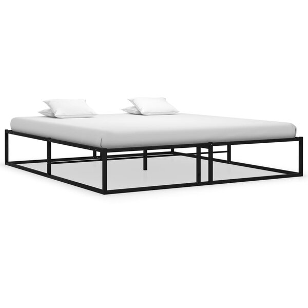 vidaXL Cadre de lit Noir Métal 160x200 cm