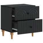 vidaXL Cabinet de chevet avec tiroir 2 Pièces Noir 43 x 34 5 x 48 cm
