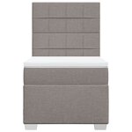 vidaXL Sommier à lattes de lit avec matelas Taupe 90x200 cm Tissu