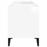 vidaXL Armoire à disques blanc brillant 121x38x48 cm bois d'ingénierie