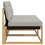 vidaXL Sofa de milieu extérieur Bois d'acacia massif et Textilène