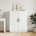 vidaXL Buffet Blanc brillant 66 x 34 5 x 87 cm Bois d'ingénierie