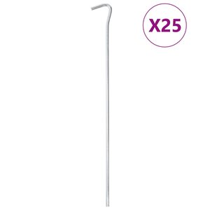 vidaXL Piquets de tente 25 Pièces 30 cm Ø5 mm acier galvanisé