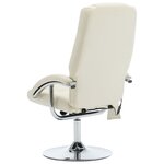 vidaXL Fauteuil de massage avec repose-pied blanc crème similicuir