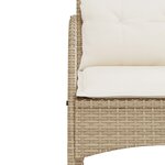 vidaXL Chaise à bascule de jardin avec coussins beige résine tressée