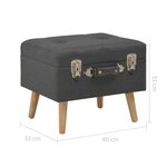Banquette pouf tabouret meuble tabouret de rangement 40 cm gris foncé tissu 3002158