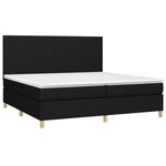vidaXL Sommier à lattes de lit et matelas et LED Noir 200x200 cm Tissu