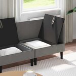 vidaXL Ensemble de meubles pour le salon 4 Pièces Gris foncé Tissu