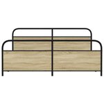 vidaXL Cadre de lit en métal sans matelas chêne sonoma 193x203 cm