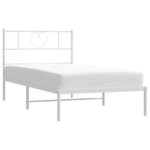 vidaXL Cadre de lit métal sans matelas avec tête de lit blanc 80x200cm