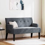 vidaXL Banc Chesterfield Gris foncé 112 x 65.5 x 75 cm Velours