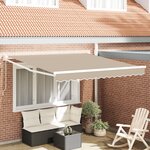 vidaXL Auvent Rétractable Manuel Beige 300x250 cm
