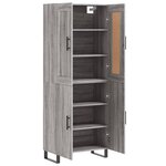 vidaXL Buffet haut Sonoma gris 69 5x34x180 cm Bois d'ingénierie